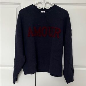 Navy Amour Love Knit Crewneck Sweater